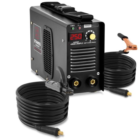 Kompaktowa niezawodna spawarka MMA IGBT z wyświetlaczem LED 250A 230V S-MMA-250PI.2 Stamos Germany