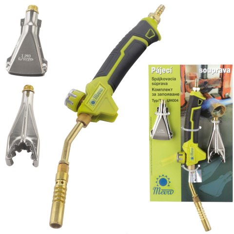 Palnik gazowy do lutowania rur gaz LPG ZESTAW 3 dysze 2 kW MEVA