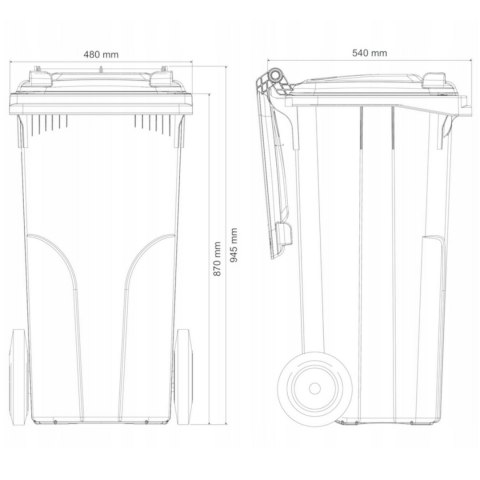 Pojemnik kubeł kosz na odpady i śmieci Europlast Austria - brązowy 120L BIO + RUSZT Europlast Austria