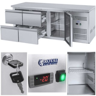 Stół chłodniczy ze stalowym blatem roboczym 4 szuflady od -2 do 10deg;C 179cm Royal Catering