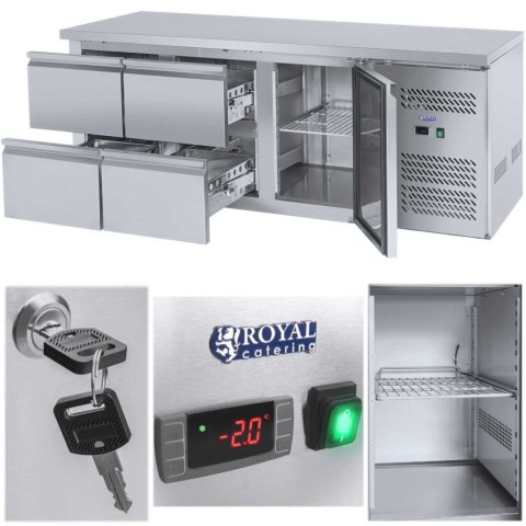 Stół chłodniczy ze stalowym blatem roboczym 4 szuflady od -2 do 10deg;C 179cm Royal Catering
