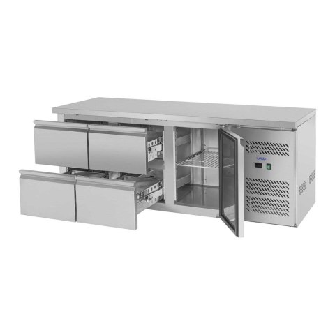 Stół chłodniczy ze stalowym blatem roboczym 4 szuflady od -2 do 10deg;C 179cm Royal Catering