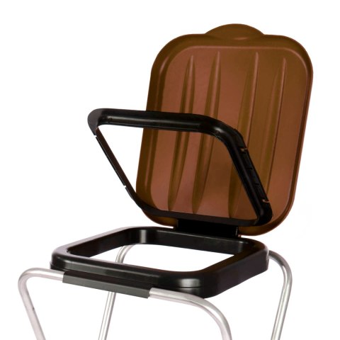 Uchwyt ścienny wiszący do segregacji śmieci brązowy - worki 120L GSG24