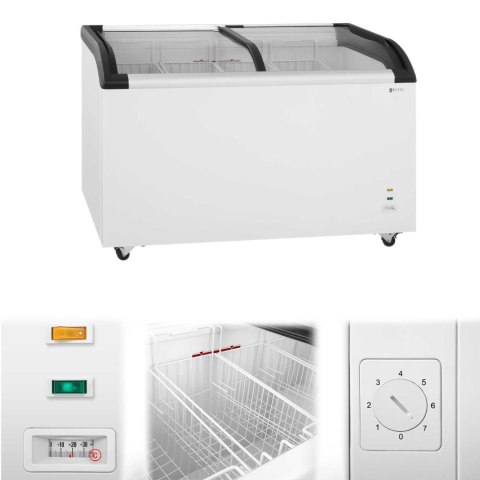 Zamrażarka skrzyniowa sklepowa handlowa z zamkiem i przeszkloną górą do -25deg;C 355L Royal Catering