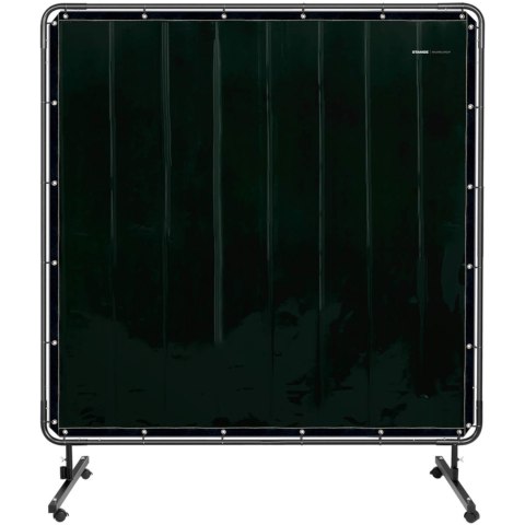 Ekran kurtyna spawalnicza ochronna z ramą na kółkach 174 x 174 cm - czarna Stamos Germany