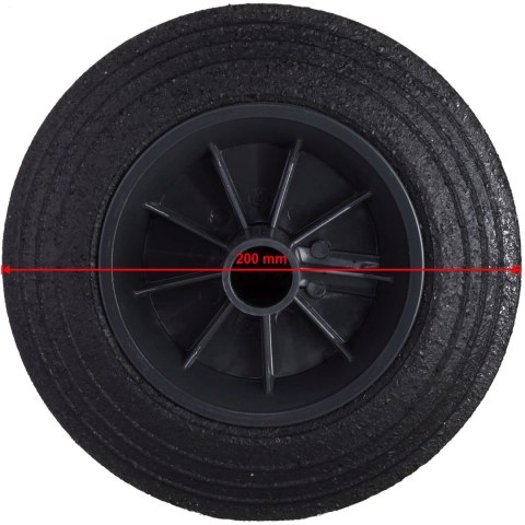 Koło kółko do kubła kontenera na odpady gumowe śr. 200mm PRO-LINE