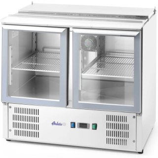 Stół chłodniczy sałatkowy 2-drzwiowy przeszklony z pokrywą na 2x GN1/1 3x GN1/6 247 l - Hendi 236246 ARKTIC