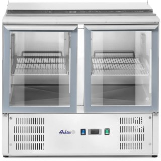 Stół chłodniczy sałatkowy 2-drzwiowy przeszklony z pokrywą na 2x GN1/1 3x GN1/6 247 l - Hendi 236246 ARKTIC