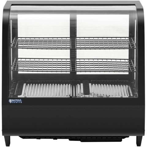 Witryna chłodnicza ekspozycyjna przeszklona 3 poziomy 100 l - czarna Royal Catering