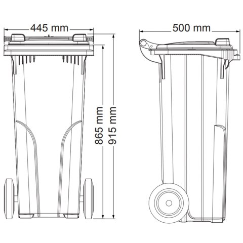 Pojemnik kosz kubeł na BIO odpady śmieci EUROPLAST 80L brązowy Europlast Austria