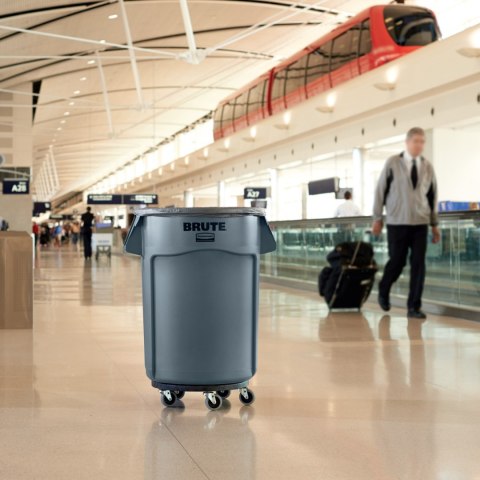 Pojemnik kubeł przemysłowy na odpady i do żywności BRUTE Round 121L - żółty Rubbermaid