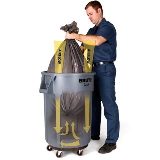 Pojemnik kubeł przemysłowy na odpady i do żywności BRUTE Round 166L - czerwony Rubbermaid