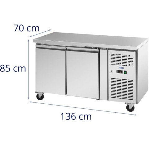 Stół chłodniczy gastronomiczny na kółkach 2 komory 260 l 136x70x85 cm Royal Catering