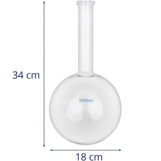 Kolba szklana kulista płaskodenna laboratoryjna 2000 ml Steinberg Systems
