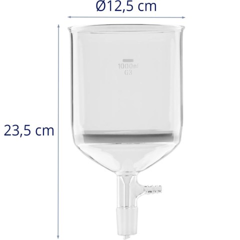 Lejek szklany filtrujący laboratoryjny 1000 ml szlif 24/41 Steinberg Systems