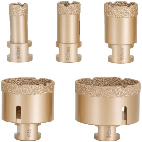 Otwornice diamentowe do szlifierek kątowych 20/25/35/55/68 115 mm M14 - zestaw MSW