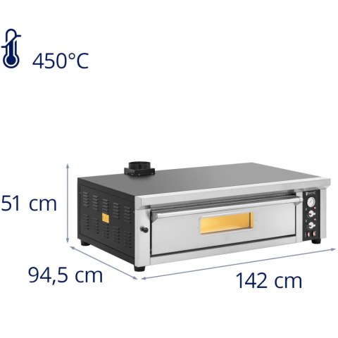 Piec do pizzy elektryczny z szamotem na 6 pizz śr. 33 cm 400 V 6600 W Royal Catering