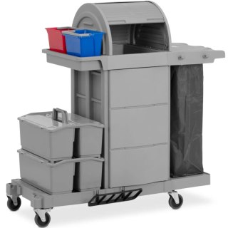 Wózek hotelowy do sprzątania ze schowkiem i workiem 2 wiadrami 128 x 62.5 x 133 cm Ulsonix