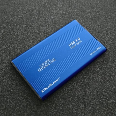 Obudowa na dysk HDD/SSD 2.5 cala SATA3 | USB 3.0 | Niebieska Qoltec