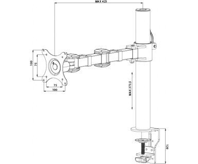 UCHWYT DS1001C-B1 POJEDYNCZY, PIVOT, REGULACJA WYSOKOŚCI IIYAMA