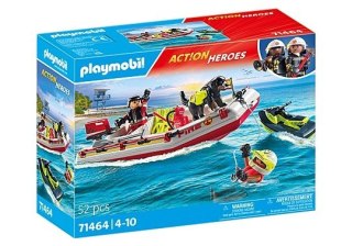 Zestaw figurek Action Heroes 71464 Łódź straży pożarnej ze skuterem wodnym Playmobil