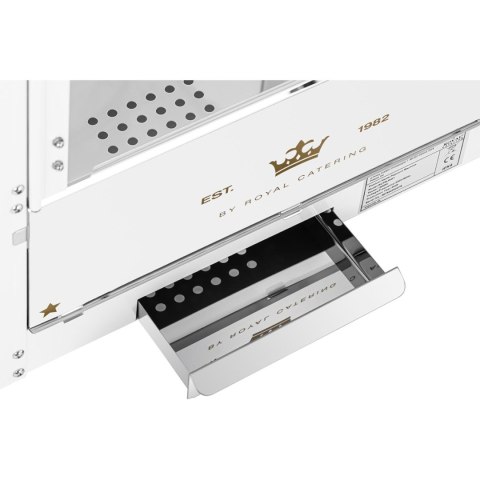 Maszyna automat urządzenie do prażenia popcornu retro TEFLON 1600 W 5-6 kg/h - biało-złota Royal Catering