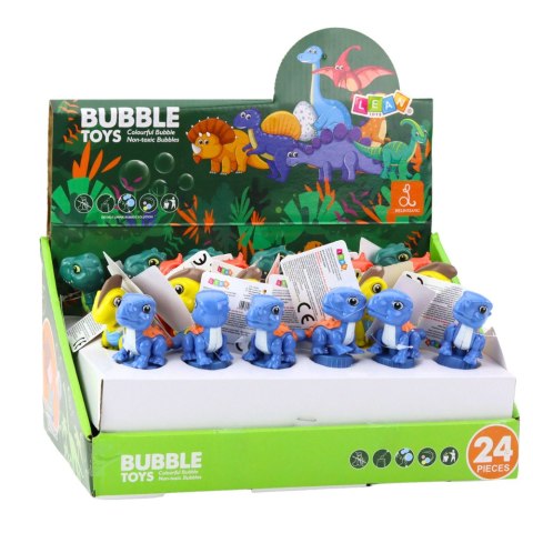 Bańki Mydlane Dinozaur Ruchoma Figurka Kolorowy 14cm Mix LEAN TOYS