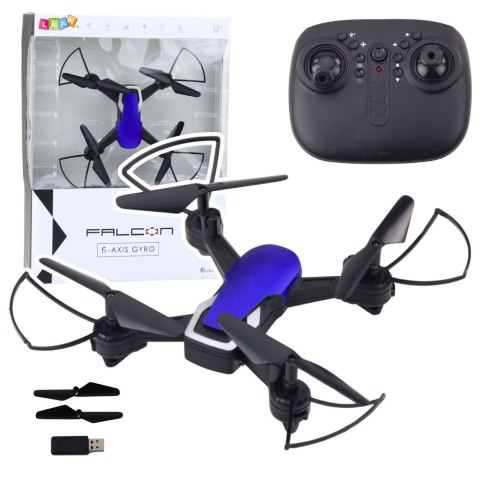 Dron Sześcioosiowy Żyroskop Światła LED Obrót 360° Niebieski LEAN Toys