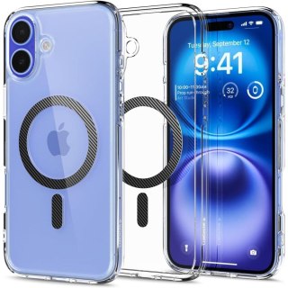 Etui ochronne na iPhone 16 Ultra Hybrid MagSafe Carbon Fiber - przezroczysto szare SPIGEN
