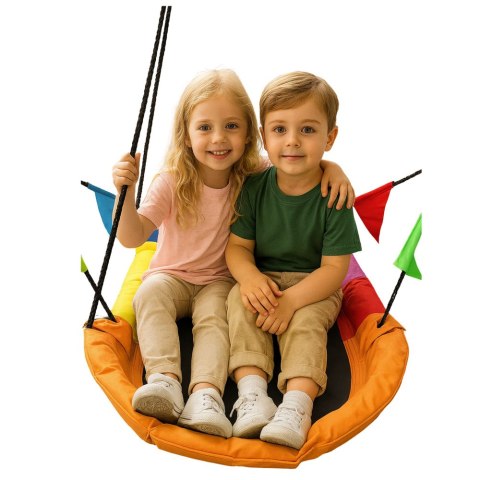 Huśtawka Ogrodowa Bocianie Gniazdo Prostokątna Kolorowa 167 x 75cm LEAN Sport