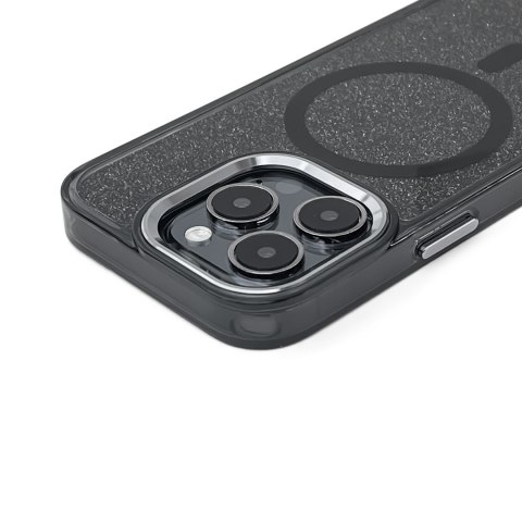 Etui ochronne na Samsung Galaxy S25 Glitter Case z Mag Safe - czarne z brokatem WOZINSKY