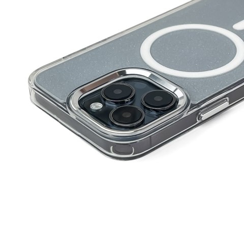 Etui ochronne na Samsung Galaxy S25 Glitter Case z Mag Safe - przezroczyste z brokatem WOZINSKY