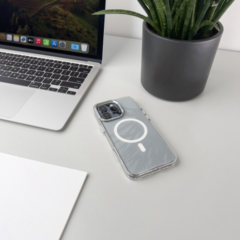 Etui ochronne na Samsung Galaxy S25 Glitter Case z Mag Safe - przezroczyste z brokatem WOZINSKY