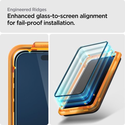 Szkło hartowane ochronne na iPhone 15 Plus ALM Glass FC - czarne 2 szt. SPIGEN