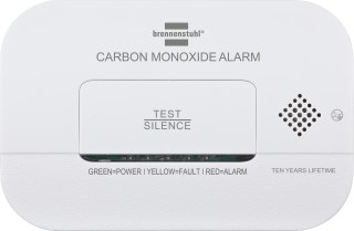 Czujnik czadu tlenku węgla z sygnałem alarmowym i diodami LED - biały Brennenstuhl