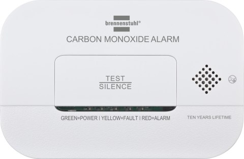 Czujnik czadu tlenku węgla z sygnałem alarmowym i diodami LED - biały Brennenstuhl