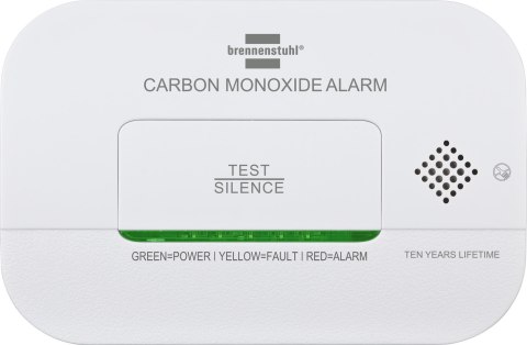 Czujnik czadu tlenku węgla z sygnałem alarmowym i diodami LED - biały Brennenstuhl