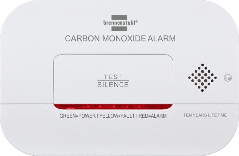 Czujnik czadu tlenku węgla z sygnałem alarmowym i diodami LED - biały Brennenstuhl