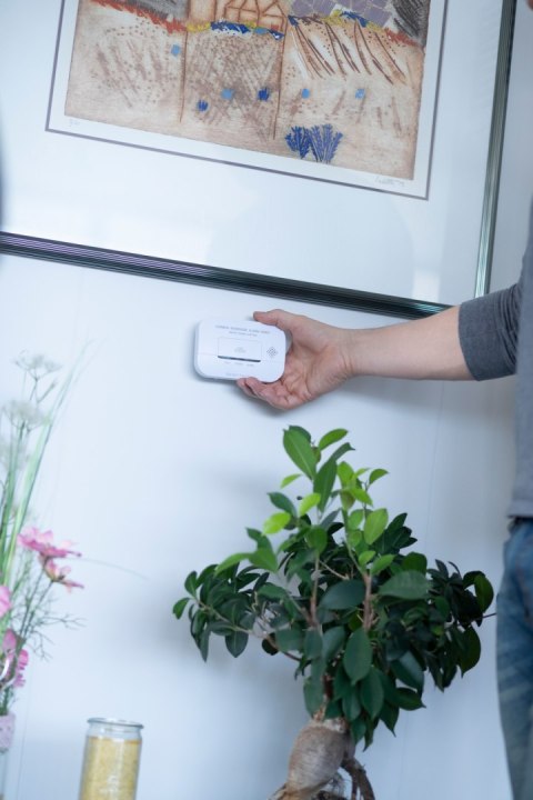 Czujnik czadu tlenku węgla z sygnałem alarmowym i diodami LED - biały Brennenstuhl