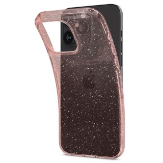 Etui case na iPhone 15 Pro Max Liquid Crystal Glitter - różowo przezroczyste SPIGEN