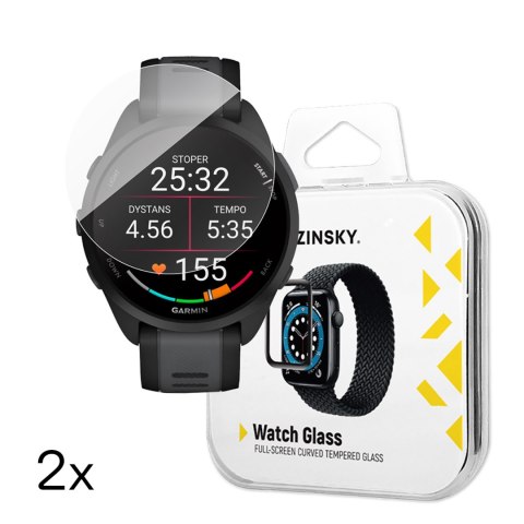 Szkło hartowane do zegarka Garmin Forerunner 165 Full Glue - 2 szt. WOZINSKY