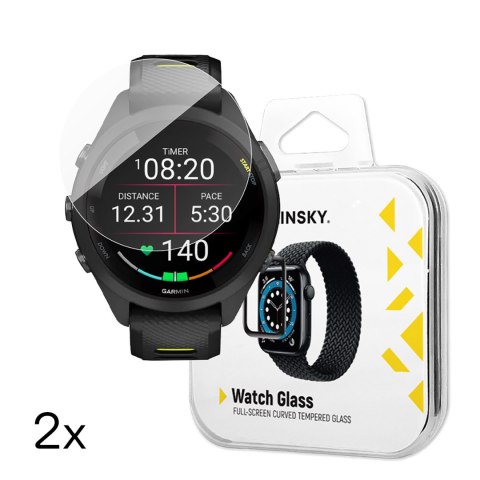 Szkło hartowane do zegarka Garmin Forerunner 265s 42mm Full Glue - 2 szt. WOZINSKY