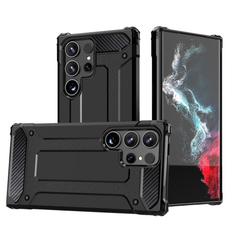Pancerne hybrydowe etui na Xiaomi Redmi Note 14 Pro+ 5G Hybrid Armor - czarne HURTEL