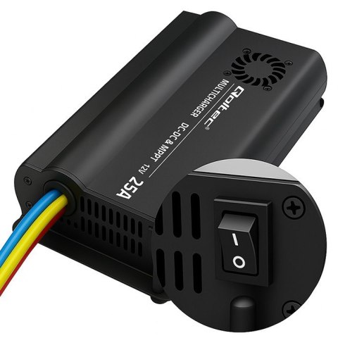 Automatyczna Ładowarka DC-DC 12V z regulatorem MPPT | 25A | LiFePO4 AGM GEL STD Qoltec