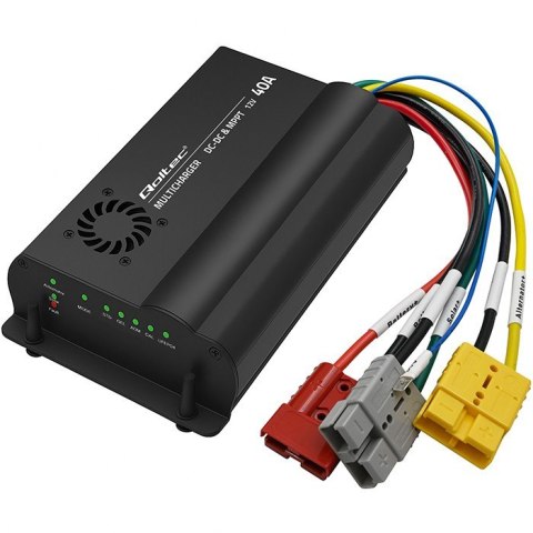 Automatyczna Ładowarka DC-DC 12V z regulatorem MPPT | 40A | LiFePO4 AGM GEL STD Qoltec