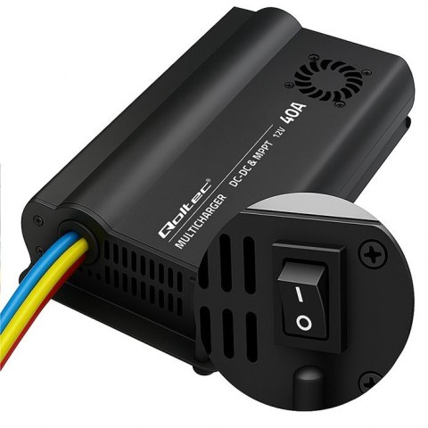 Automatyczna Ładowarka DC-DC 12V z regulatorem MPPT | 40A | LiFePO4 AGM GEL STD Qoltec