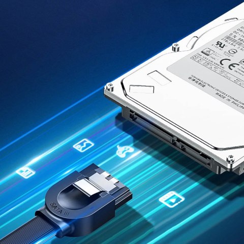 Kabel przewód płaski SATA 1.0-3.0 do 5Gb/s 0.5m - czarny UGREEN