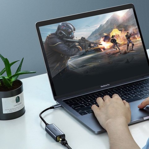 Zewnętrzna karta sieciowa LAN RJ45 - USB-C 1 Gigabit Ethernet - szary UGREEN