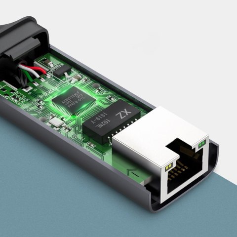 Zewnętrzna karta sieciowa LAN RJ45 - USB-C 1 Gigabit Ethernet - szary UGREEN