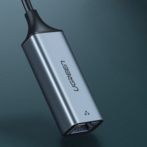 Zewnętrzna karta sieciowa LAN RJ45 - USB-C 1 Gigabit Ethernet - szary UGREEN